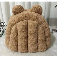 Thumbnail for KittyNook Cat Co.'s Ultra Soft Cat Nest—plush, dome-shaped bed with ear-like bumps for cozy anxiety relief.