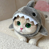 Thumbnail for Cute Cartoon Shark Cat Hat - KittyNook Cat Co.