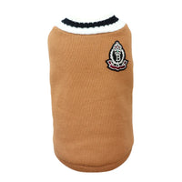 Thumbnail for Cozy Fluff Cat Sweater by KittyNook Cat Co. features a white-black collar, crest patch, and cat-apparel-inspired details.