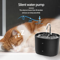 Thumbnail for Orange and white cat sleeping by KittyNook Cat Co. Cat Water Fountain Automatic Filter with silent pump sound chart.