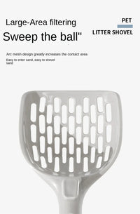 Thumbnail for The KittyNook Cat Co. Curved Cat Litter Shovel features a white plastic, slotted head for easy, odor-free cleaning.