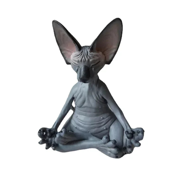 Peaceful Meditating Cat Sanctuary Statue