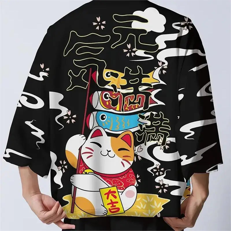Elegant Kimono Cat Cloak