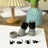 Thumbnail for KittyNook Cat Co. Black Cat DIY Journaling Stamps—cute and perfect for desk scrapbooking or decoration projects.