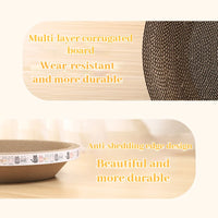 Thumbnail for KittyNook Cat Co. Oval Corrugated Cat Scratching Board with anti-shedding edge—ideal for protecting furniture.