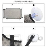 Thumbnail for Four-step guide to install the Space-Saving Double Hanging Pet Bed by KittyNook Cat Co., as shown in images 1–4.