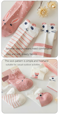 Thumbnail for KittyNook Cat Co. Sweet Kitty Pink Short Tube Socks—cute, comfy women’s socks with cat faces on a light background.