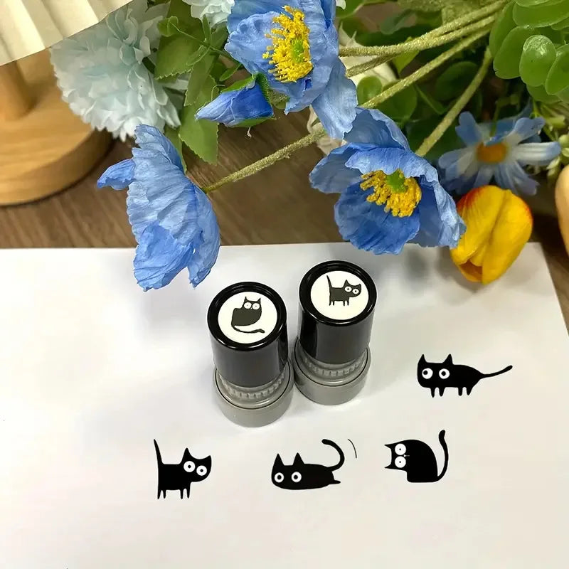 KittyNook Cat Co. Black Cat DIY Journaling Stamps—perfect for scrapbooking and decorating notebooks or planners.