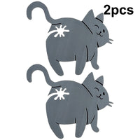 Thumbnail for 2pcs KittyNook Cat Butt Bread Clip – cute gray cat-shaped food bag sealing clips, shown from behind.
