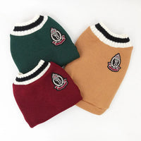 Thumbnail for Three folded Cozy Fluff Cat Sweaters by KittyNook Cat Co. in green, red, and tan—perfect cozy cat apparel.