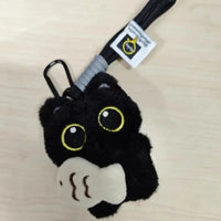 Thumbnail for The KittyNook Black Cat Plush Doll Keychain Pendant adds cute charm to bags & keys with its adorable cat design.