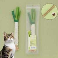 Thumbnail for A cat sits by the Ultimate Kitten Teething Wand Toy from KittyNook Cat Co.; inset shows its stick attachment.