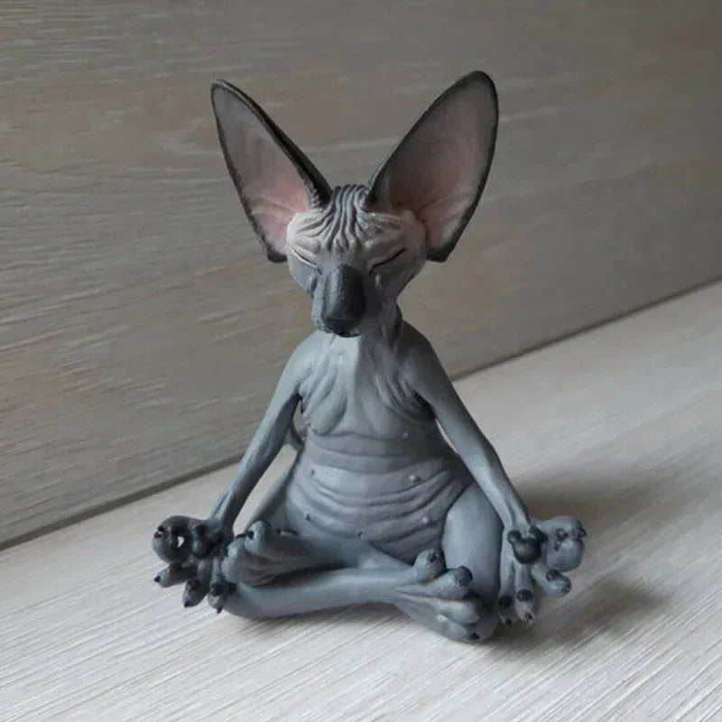 Peaceful Meditating Cat Sanctuary Statue