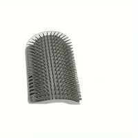 Thumbnail for The Ultimate Corner Arch Self-Groomer by KittyNook Cat Co. is a gray plastic brush with short, angled bristles for cats.