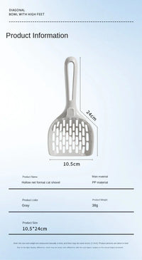 Thumbnail for KittyNook Cat Co. Curved Cat Litter Shovel, gray plastic, 24x10.5 cm, hollow net design for easy odor-free cleaning.