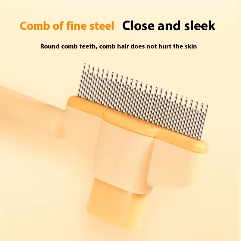 KittyNook Cat Co. Long Hair Cat Grooming Comb & Hair Remover with fine metal teeth, ideal for deshedding cats.