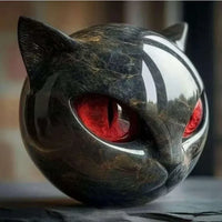 Thumbnail for Eternal Cat Spirit Keepsake by KittyNook Cat Co.—a sleek cat head sculpture with glowing red eyes for memorial gifts.