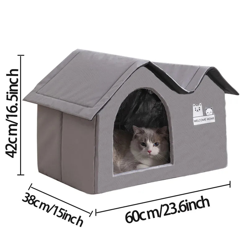 KittyNook Cat Co. Portable Pet Cooling House—gray, 42x38x60cm; keeps your cat comfortable.