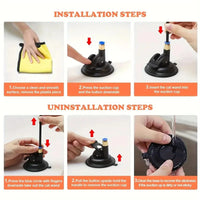 Thumbnail for Six-step photo guide for installing or removing the suction cup on KittyNook's Ultimate Cat Teaser Toy with Bell & Feather.
