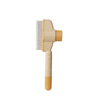 Thumbnail for KittyNook Cat Co. Long Hair Cat Grooming Comb & Hair Remover: yellow and beige with metal bristles for deshedding cats.