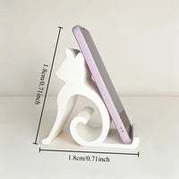 Thumbnail for Cute Cat Phone Stand holding a smartphone, with dimension lines indicating a height and width of 1.8cm/0.71inch.