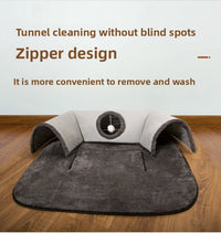 Thumbnail for KittyNook Cat Co. Interactive U-shaped Cat Tunnel with zipper, ball toy, easy cleaning & removable design.