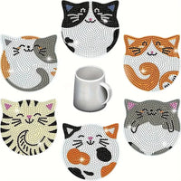 Thumbnail for Brighten your table with KittyNook Cat Co.'s DIY Cat Sparkle Mosaic Drink Coasters (6‑Pack)—colorful and fun!.