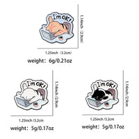Thumbnail for Cat at Work Enamel Brooch Pins by KittyNook Cat Co.—fun office accessories, size & weight included.