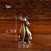 Thumbnail for Intertwined Loving Cats Brass Sculpture by KittyNook Cat Co., 4.3 cm tall—meaningful art for any space.