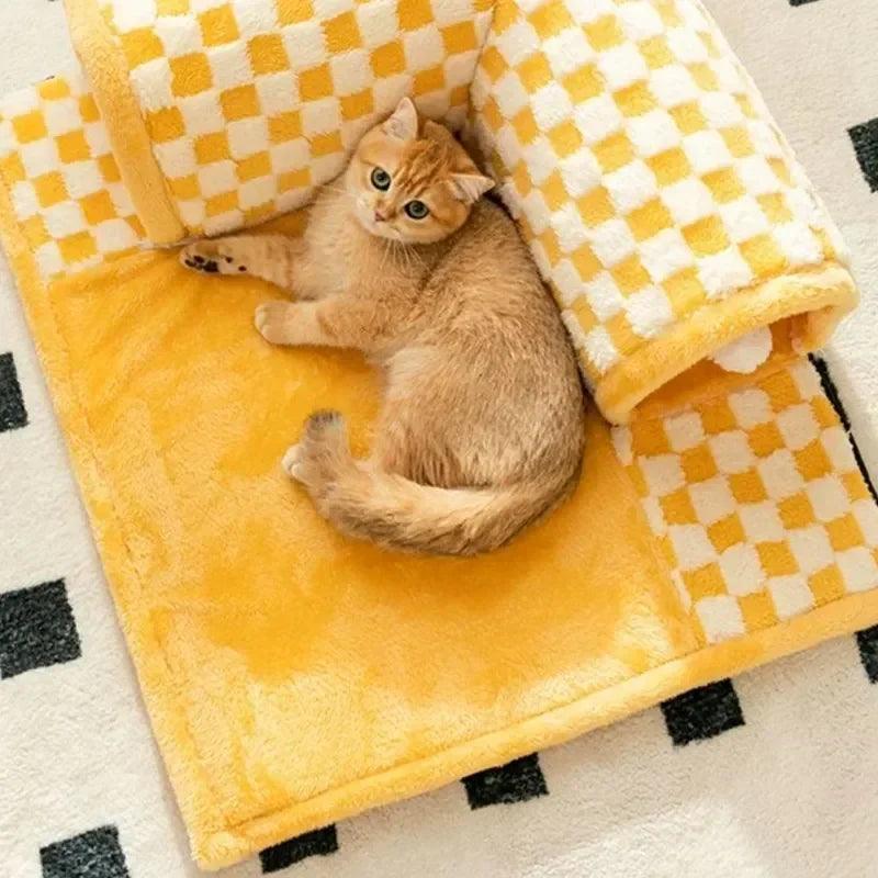 Purr Plaid Cat Toy Tunnel Hideaway product show