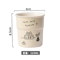 Thumbnail for KittyNook Cat Co. Cute Illustrated Ceramic Cat Mug, 8cm x 8.5cm, 225ml, 