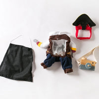 Thumbnail for KittyNook Cat Co. Funny Pirate Cat Halloween Costume set with hat, eyepatch, and camera bag on white background.