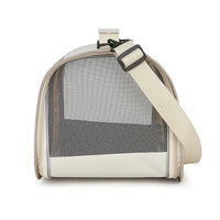 Thumbnail for KittyNook Cat Co. Portable Pet Carrier Bag: beige/white, mesh front, adjustable strap for comfy pet travel.