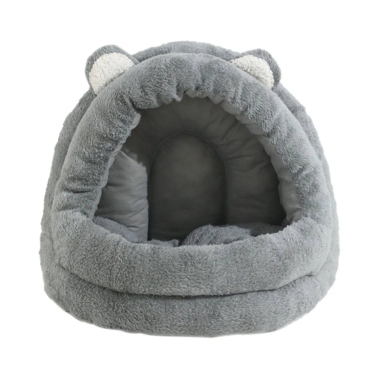 KittyNook Cat Co. Ultra Soft Cat Nest: animal cave design with cute ears, a cozy anxiety relief bed for cats.