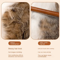Thumbnail for Close-up of cat fur before and after using KittyNook Cat Co.'s Stainless Steel Cat Comb Pro; tangled vs. smooth.
