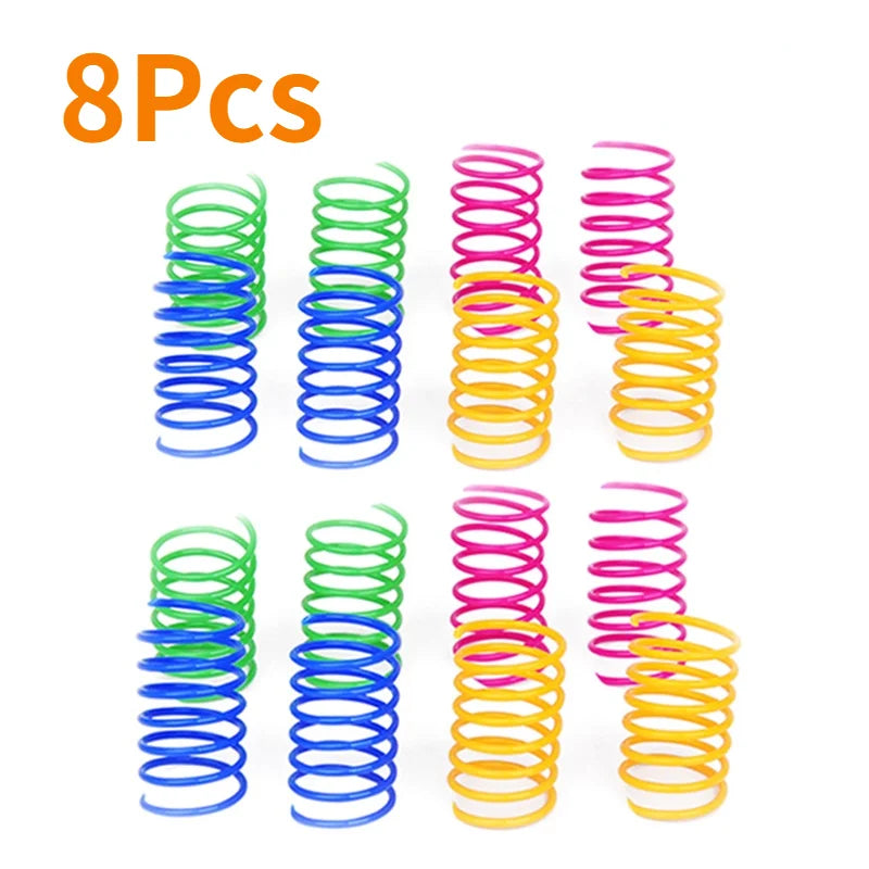 KittyNook Cat Co. Colorful Spiral Spring Cat Toy Pack—8 durable, interactive springs for playful cats.