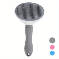 Thumbnail for KittyNook Cat Co. Pet Grooming Brush with self-cleaning design reduces shedding; gray, pink, or blue available.