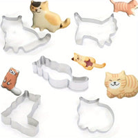 Thumbnail for KittyNook Cat Co. Cat Shape Cookie Cutter Set with decorated cat cookies on a white background.