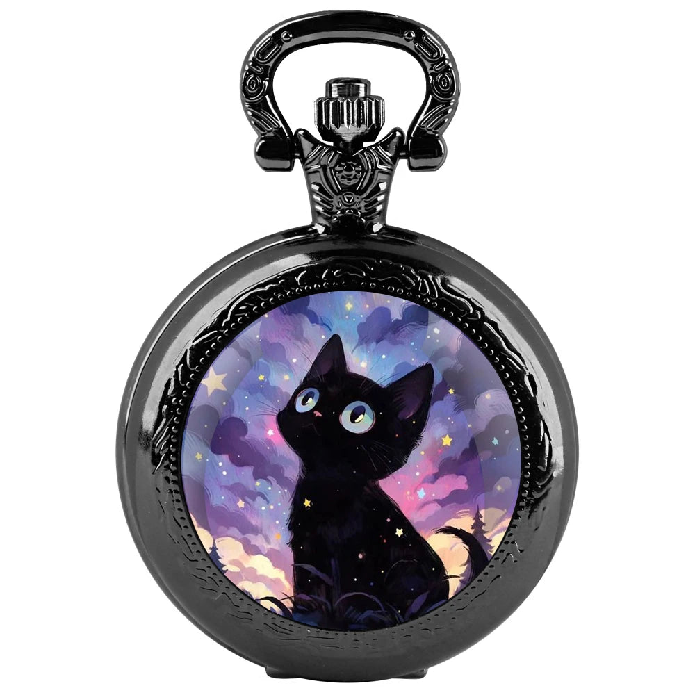 Mystical Cat Clock Pendant