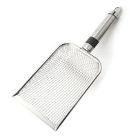Thumbnail for The KittyNook Cat Co. Premium Metal Cat Litter Scoop features a long handle and sturdy, flat-bottomed design.