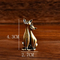 Thumbnail for The Intertwined Loving Cats Brass Sculpture by KittyNook Cat Co. adds charm and meaning to any wooden surface.