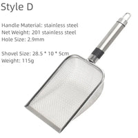 Thumbnail for KittyNook Cat Co. Premium Metal Cat Litter Scoop with long handle and mesh net shown on a white background.