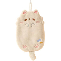 Thumbnail for KittyNook Cat Co. Cute Cat Hanging Towel with embroidered face—great gift for cat lovers in any space.