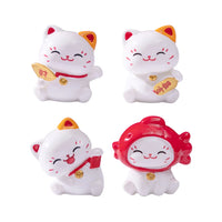 Thumbnail for Four KittyNook Cat Co. Chinese Cartoon Fortune Cat Ornaments, each smiling in unique poses—cute and meaningful gift.