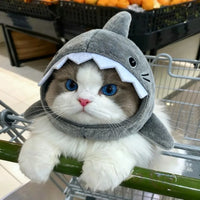 Thumbnail for Cute Cartoon Shark Cat Hat - KittyNook Cat Co.