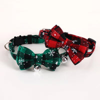 Thumbnail for Celebrate the holidays with KittyNook Cat Co.'s Christmas Cat Bow Tie with Jingle Bell—festive and fun for your pet!.