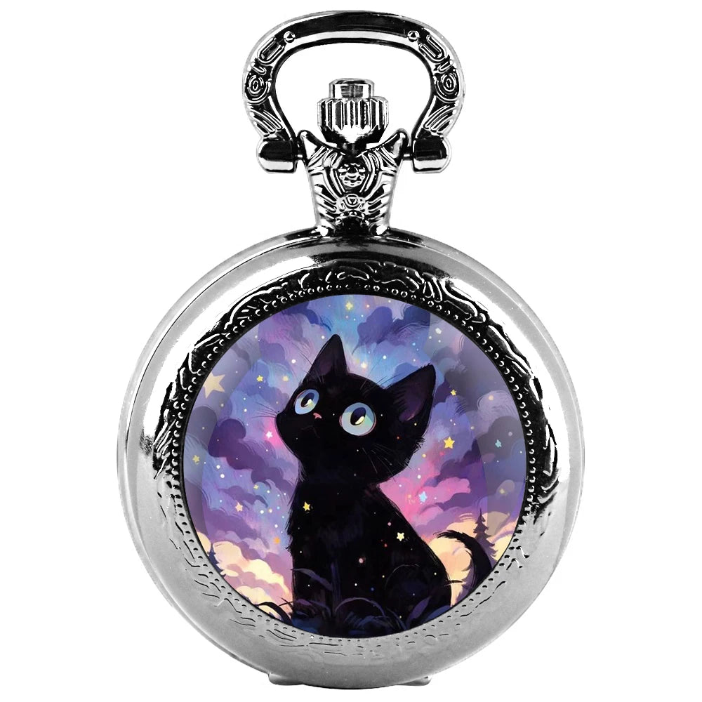Mystical Cat Clock Pendant