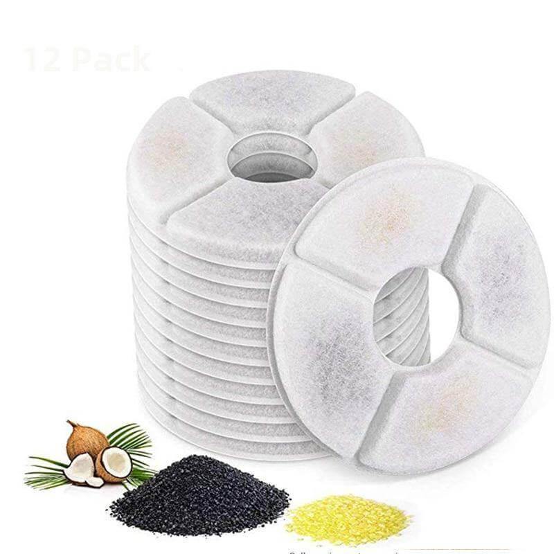 Activated Carbon Filter Replacements For Flower Cat Fountain Cat Supplies KittyNook 12 Filters Pack  