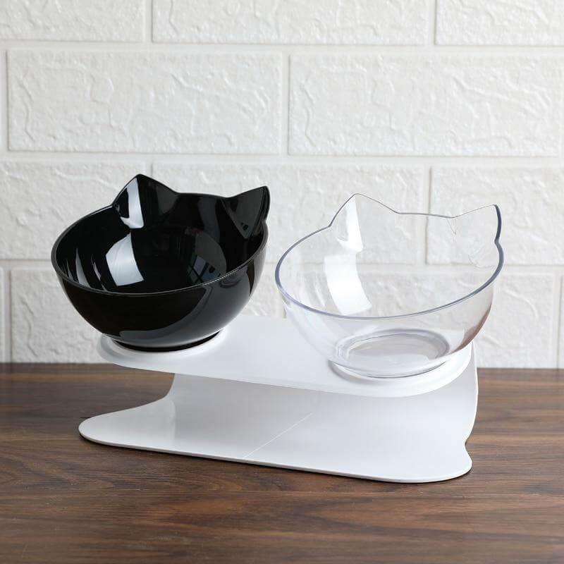 Anti-Vomiting Orthopedic Cat Bowl Pet Bowls, Feeders & Waterers KittyNook Black & Clear Bowls  