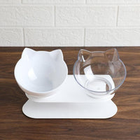 Thumbnail for Anti-Vomiting Orthopedic Cat Bowl Pet Bowls, Feeders & Waterers KittyNook White & Clear Bowls  